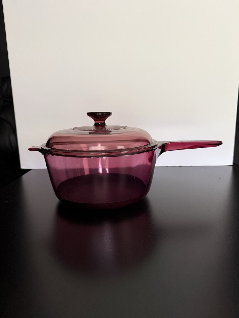 Pyrex Corning Vision 2.5L Teflon Sauce Pan Pot Cranberry Purple With Lid Vintage